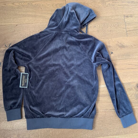 Women's Juicy Couture Vintage J Bling Relaxed Velour Jacket Charcoal Size S - Picture 10 of 12